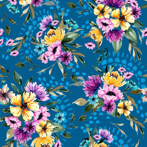 Daphnie Floral Garden V02 - Blue