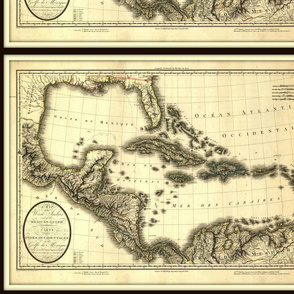 French map of the Caribbean - antique, FQ