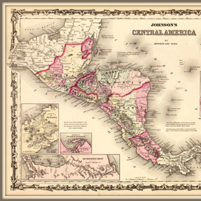 Antique Central America map, yard