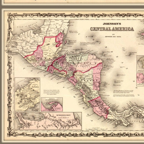 Central America map - antique, FQ