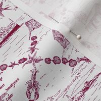 Star Island Toile (burgundy)