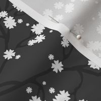 Snow White Blossom Lace - charcoal grey