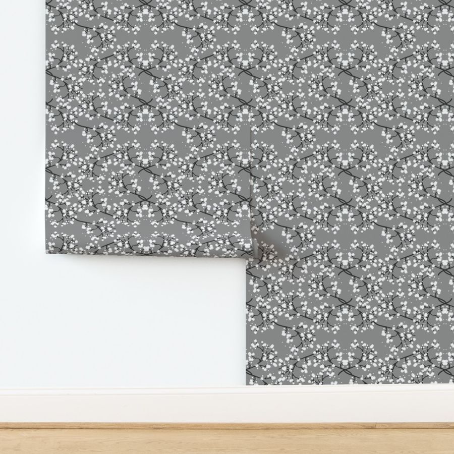 Snow White Blossom Lace - grey 