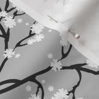 Snow White Blossoms - silver grey