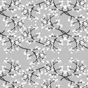 Cherry Blossoms Lace Fabric, Wallpaper and Home Decor