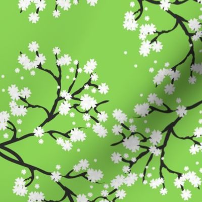 Snow White Blossom Lace - peridot green