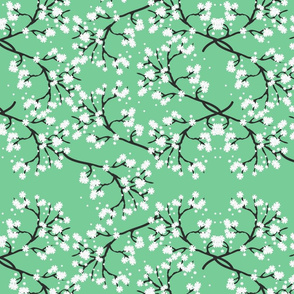 Snow White Blossom Lace - vintage jade green