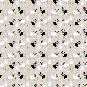 SMALL - pug wedding fabric // wedding dog, dog, dogs, wedding, pug weddings
