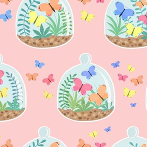 Butterfly terrariums (pink background)