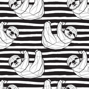 Small scale // Friendly Geometric Sloths // black and white