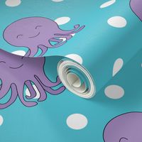 Purple Octopus and Polka Dots