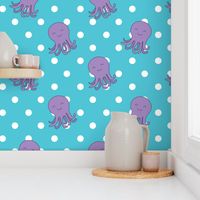 Purple Octopus and Polka Dots