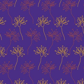 Stripes of Flowers on a purple background