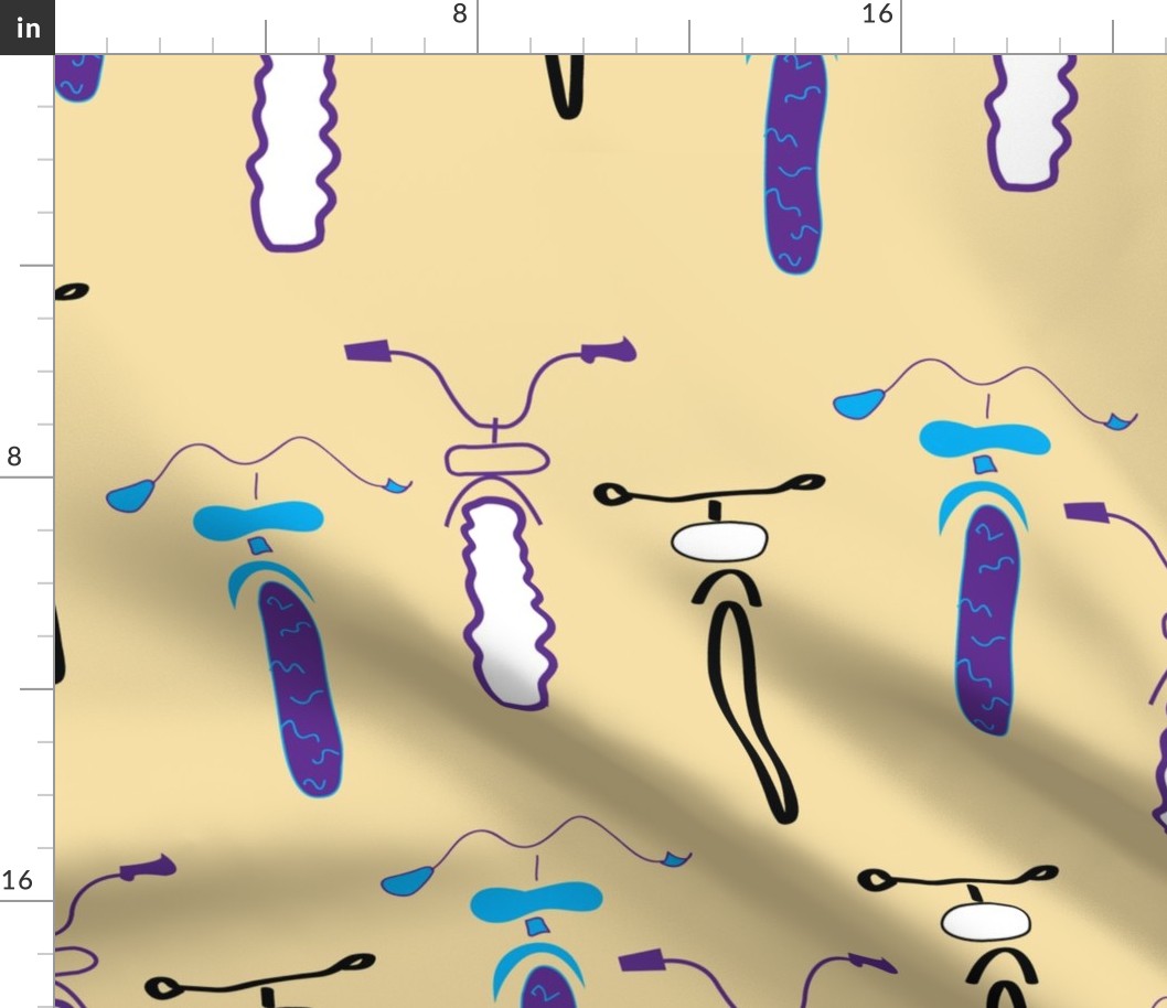 Big Bold Bikes in a Row yellow background