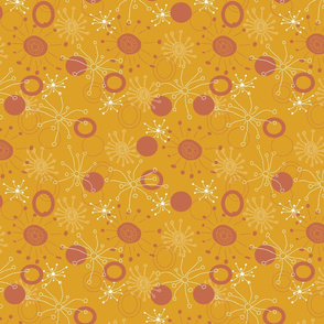 Orange starburst doodle