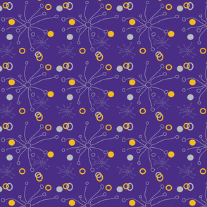 Doodle bursts with purple background