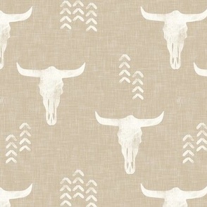 desert skulls - boho - southwest cow skull - tan - LAD19