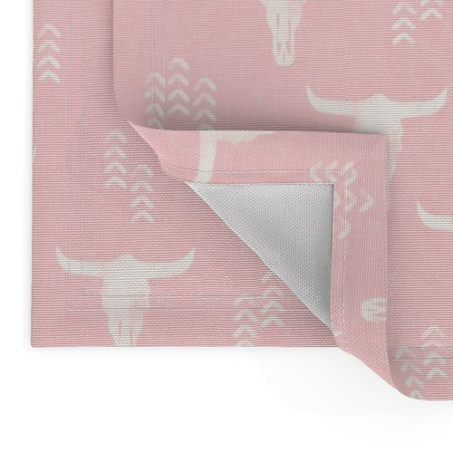 desert skulls - boho - southwest cow skull - pink - LAD19