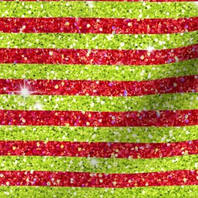 Grinchy red lime glitter stripe