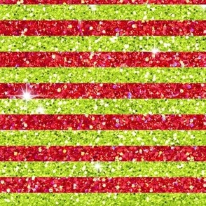 Grinchy red lime glitter stripe