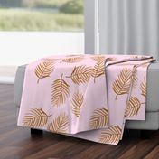 Tropical watercolors palm leaves summer ferm leaf swim beach spring pink cinnamon copper JUMBO