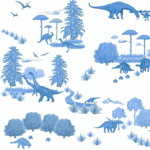 Toile de Dinosaur, Delft Blue