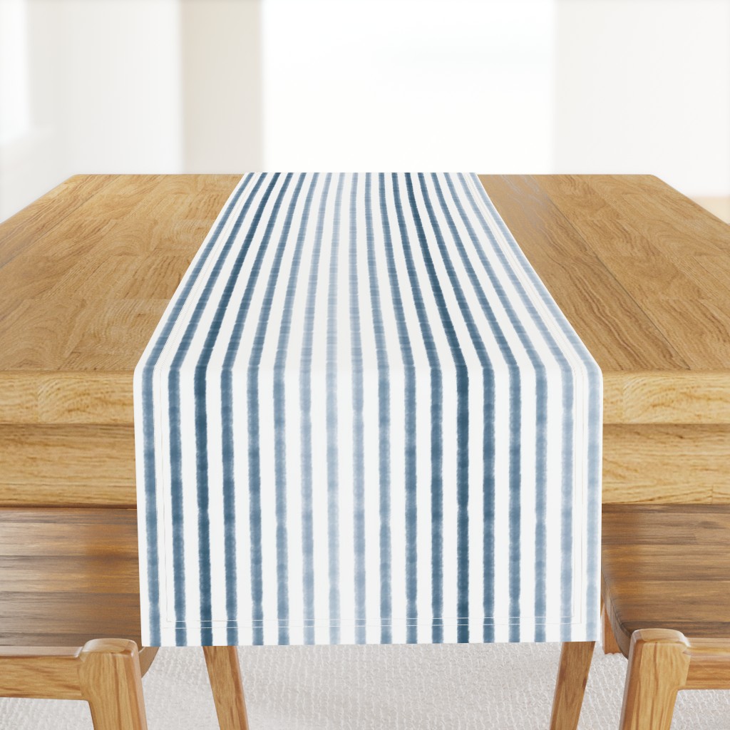 Watercolor Stripe - Navy