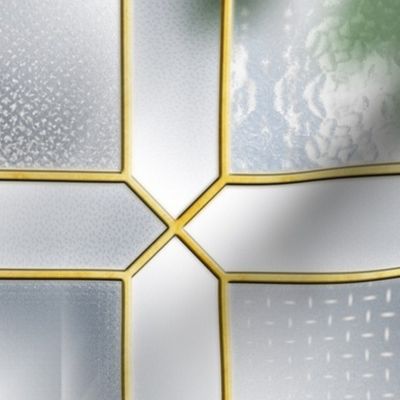 Glass Partition & Foliage (Brass/Grey)