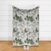 Glass Partition & Foliage (Brass/Grey)