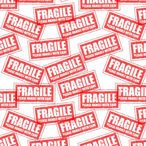 16 fragile please handle with care package delivery postage shipping shipment cargo delicate hearts delicate mailing rubber stamp red ink pad white background chop grunge distressed words seal pop art culture vintage retro current affairs strong message s