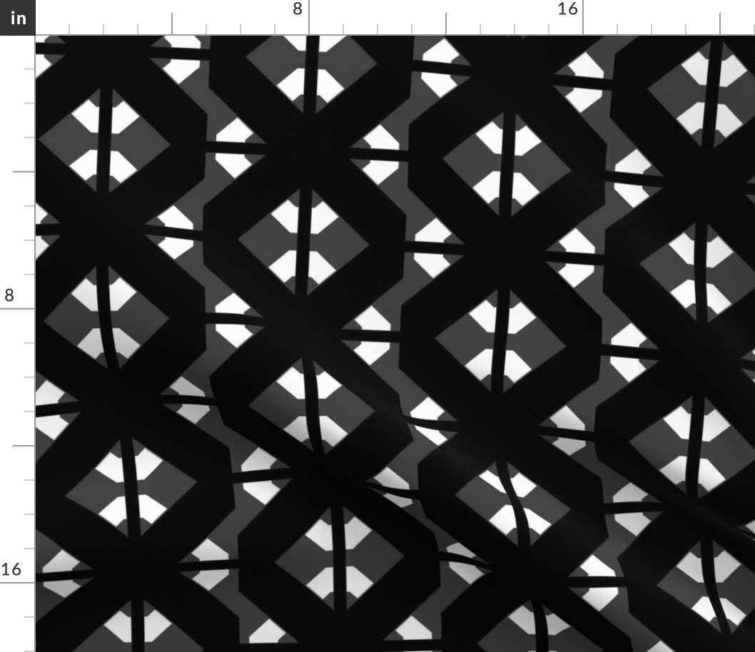 BLACK WHITE SPOONFLOWER TILE 3