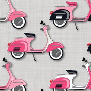 Vespas Galore *PINKS on Gray