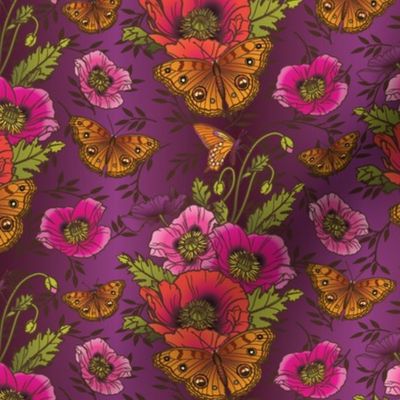 Poppies_Butterflies-PurpleOmbre