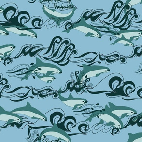 Save The Vaquita Teal on Blue
