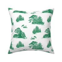 Evergreens toile with animals
