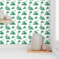 Evergreens toile with animals