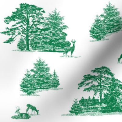 Evergreens toile with animals