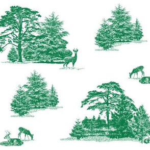 Evergreens toile with animals