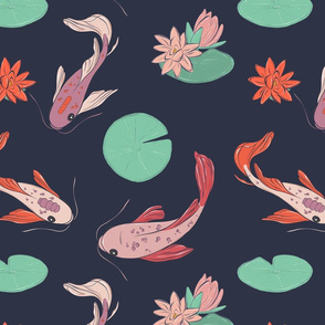 Koi fish oriental pattern