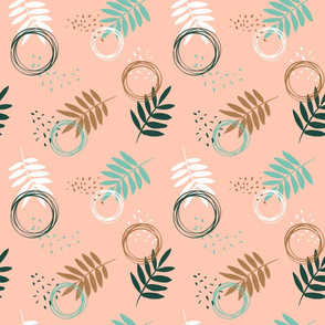 Pink minimal botanical scribbles