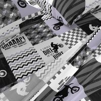 Motocross//A little Dirt Never Hurt//Lavender - Wholecloth Cheater Quilt