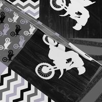 Motocross//A little dirt never hurt//Lavender - Wholecloth Cheater Quilt - Rotated