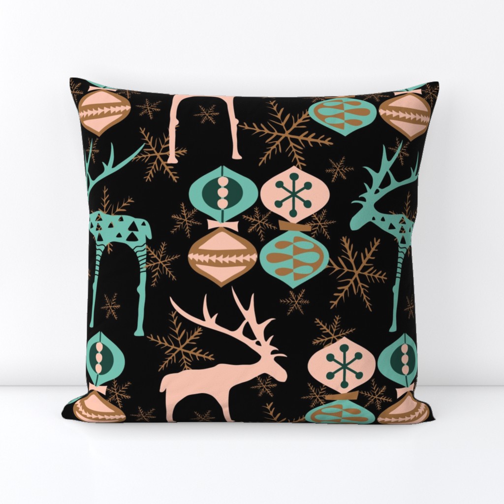 Deer and Ornaments - Limited Color Palette 