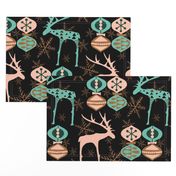 Deer and Ornaments - Limited Color Palette 