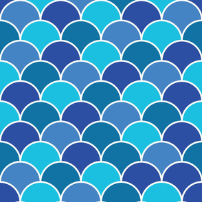 Blue Fish Scales Repeat Pattern