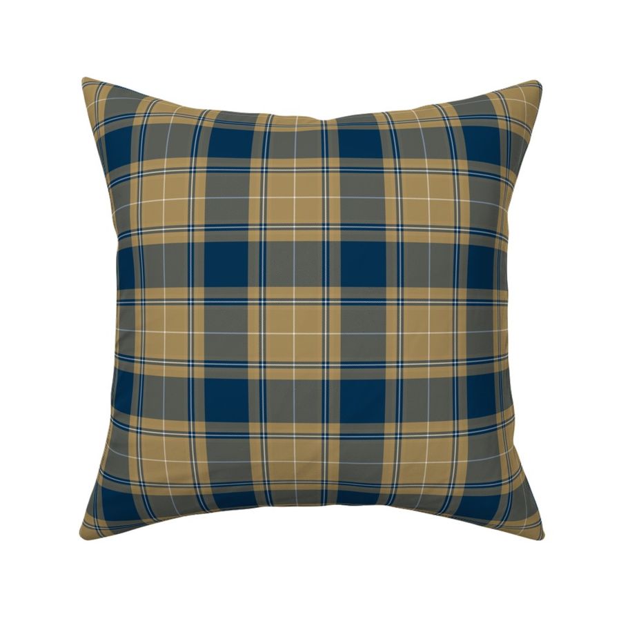 Gold Blue Plaid