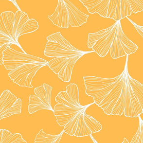 Ginkgo Leaves Large Scale - yellow and white