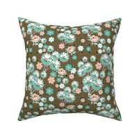 Basket Weave Floral Green