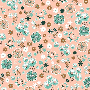 Pink and Mint Floral