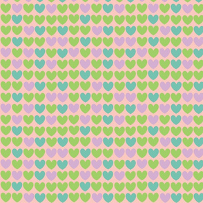 hearts pink blue green